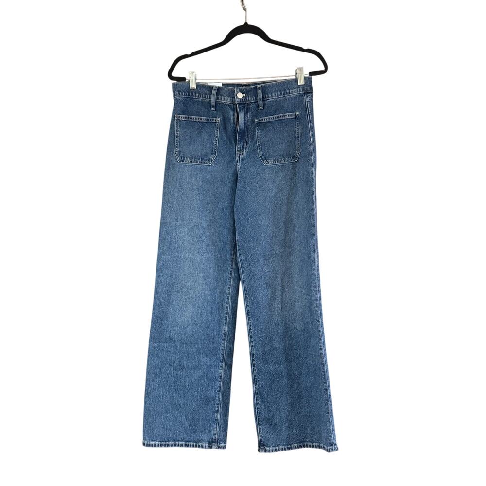 J Crew wide-leg patch-pocket jean in all-day stretch full length Size 28